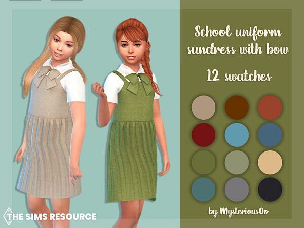 School uniform sundress with bow by MysteriousOo from TSR