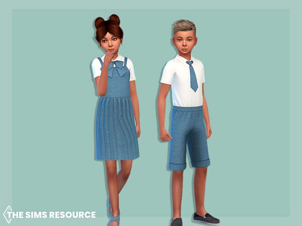 School uniform sundress with bow by MysteriousOo from TSR
