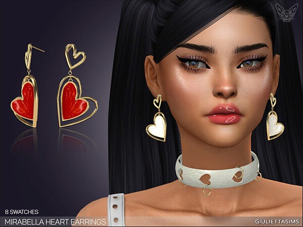 Mirabella Heart Earrings by feyona from TSR