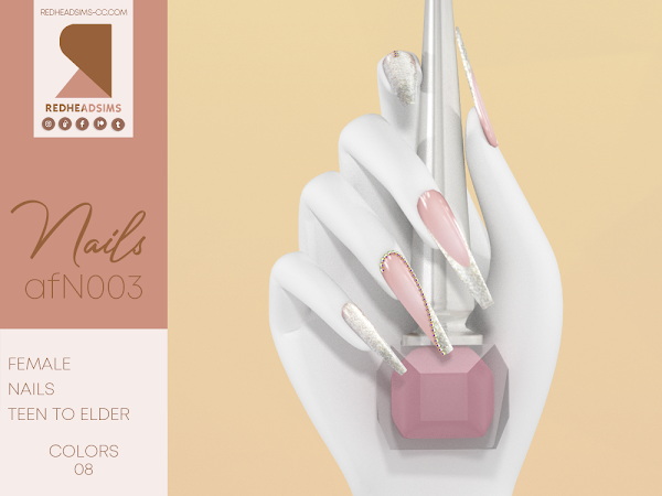 AF Nails N003 from Red Head Sims