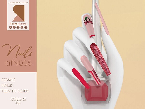 AF Nails N005 from Red Head Sims