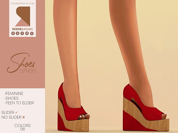 AF Shoes N015 from Red Head Sims