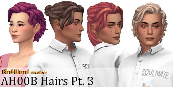 Axel, Riley Undercut, Riley, Axel M Hairs Recolored from Aveira Sims 4