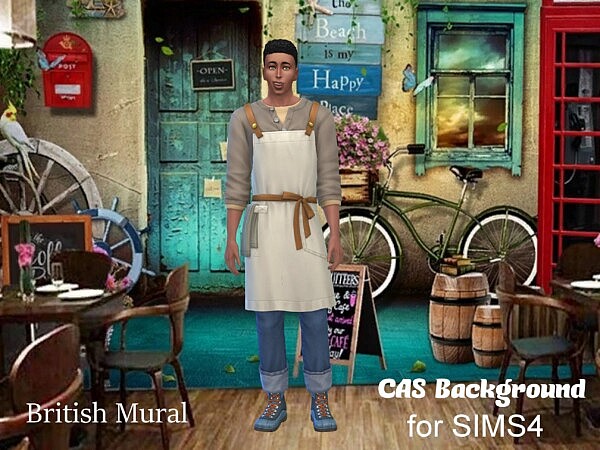 British Mural   CAS Background by Chikiwi2016 from Mod The Sims