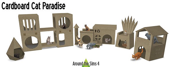Cardboard cat paradise from Around The Sims 4