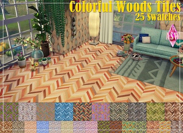 Colorful Wood Tiles from Annett`s Sims 4 Welt