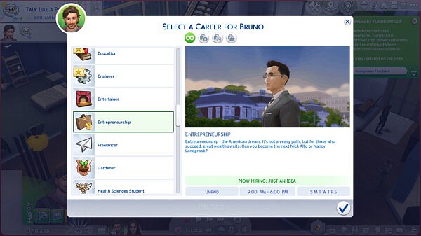 Entrepreneur Career by VaughanHD from Mod The Sims