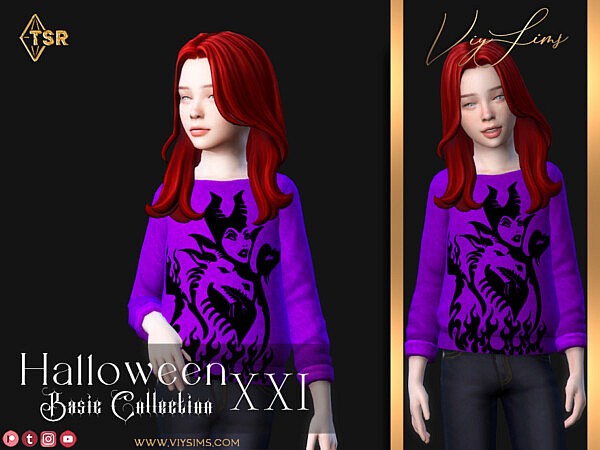 Halloween XXI  Kid Top by Viy Sims from TSR