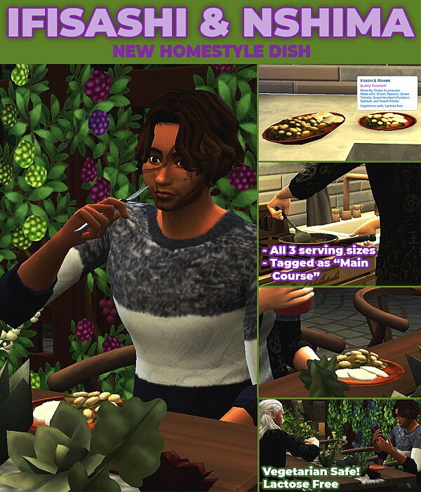 Ifisashi and Nshima   New Custom Recipe by RobinKLocksley from Mod The Sims
