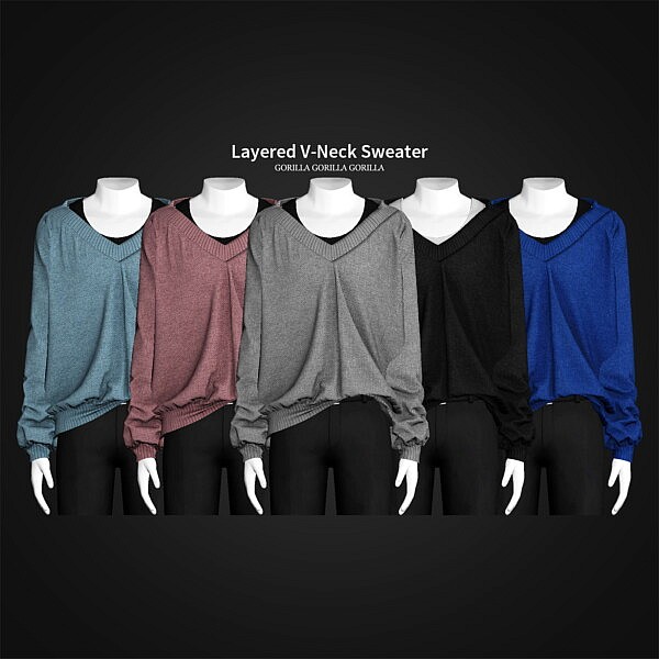 Layered V Neck Sweater from Gorilla