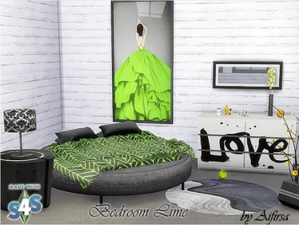 Lime bedroom from Aifirsa Sims