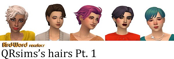 QRsims’s hairs recolored Pt. 1 from Aveira Sims 4