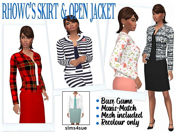 Skirt and open jacket from Sims 4 Sue