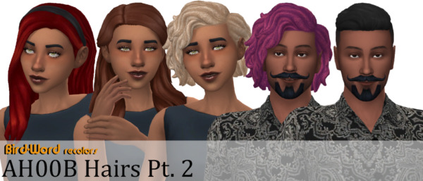 Santana, Clover, Jordan (F), Jordan (M), Avery Hair Recolored from Aveira Sims 4