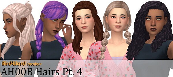 Tessa, Sam, Kelsey, Bailey, Danielle hairs recolored from Aveira Sims 4