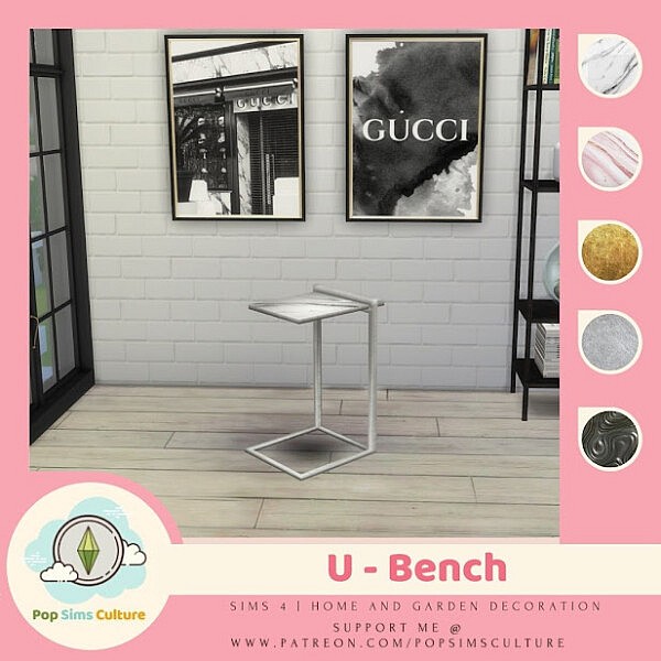 U   Bench Set from Pop Sims Culture
