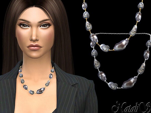 Large baroque pearl medium necklace by NataliS from TSR