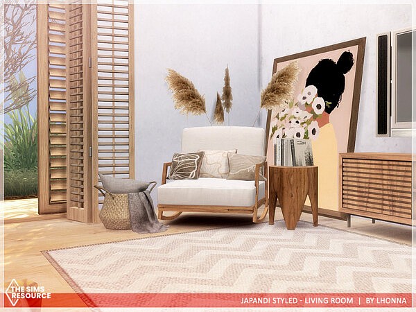 Japandi Styled   Living Room by Lhonna from TSR