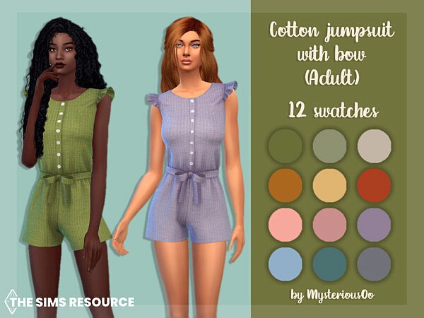 Cotton jumpsuit with bow Adult by MysteriousOo from TSR