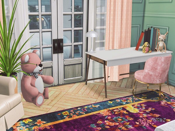 White Wine Art Deco Pink Kid Room by GenkaiHaretsu from TSR