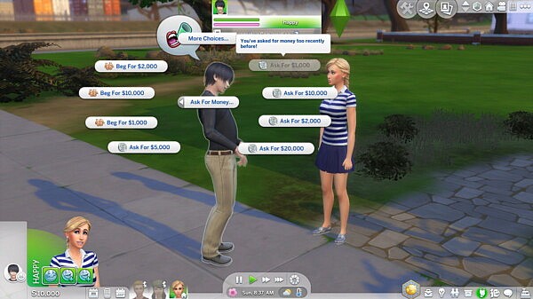 Ask For Money Mod by Sparkii from Mod The Sims