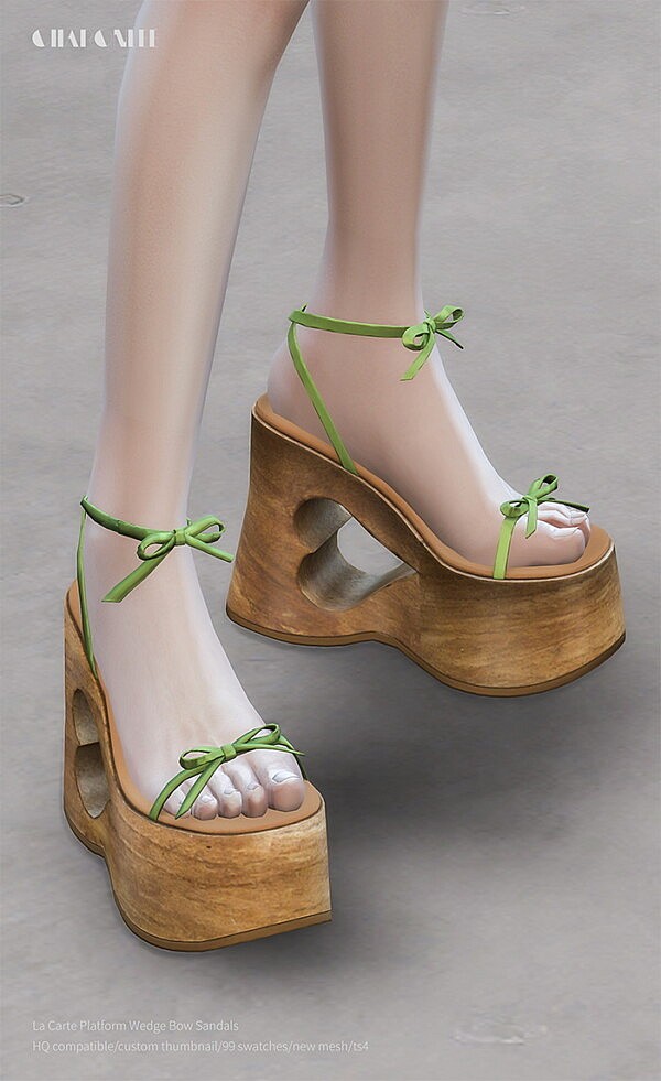 Platform Wedge Bow Sandals from Charonlee