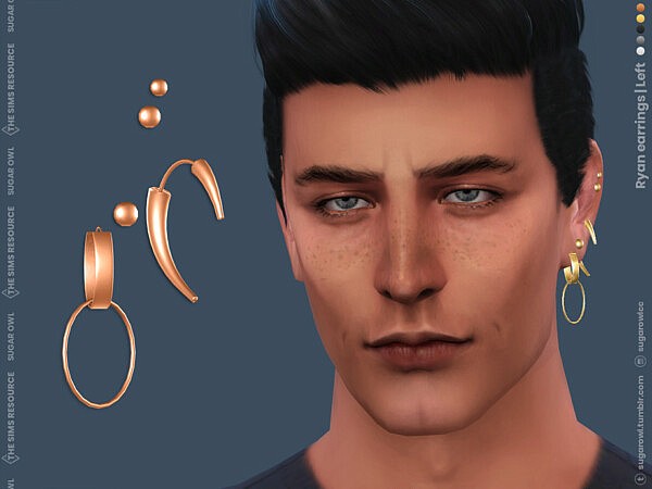 Ryan male earrings  by sugar owl from TSR