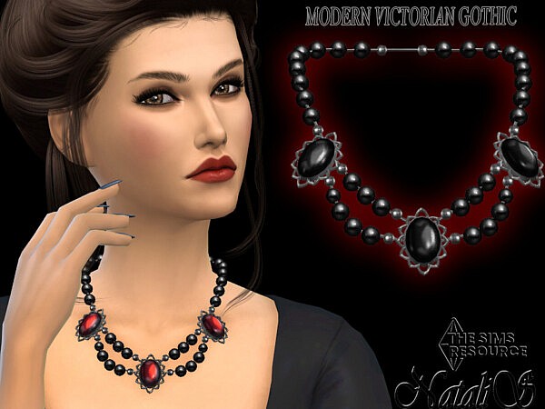 Modern Victorian Ghotic Beaded necklace by NataliS from TSR