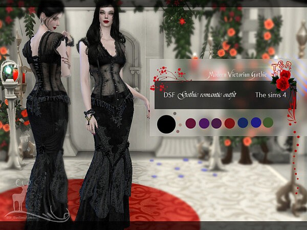 Modern Victorian Gothic  Gotic Romantic Outfit by DanSimsFantasy from TSR