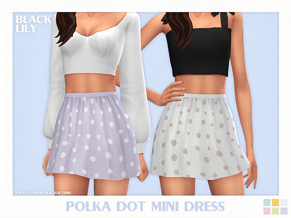 Polka Dot Mini Skirt by Black Lily from TSR
