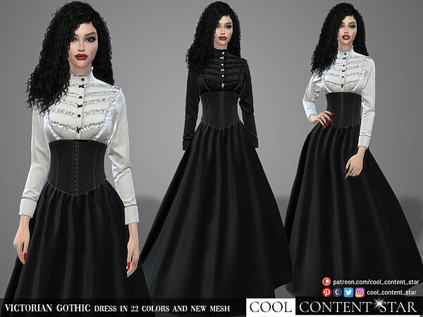 Victorian Gothic Dress by sims2fanbg from TSR