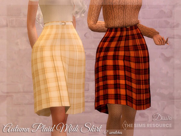 Autumn Plaid Midi Skirt by Dissia from TSR