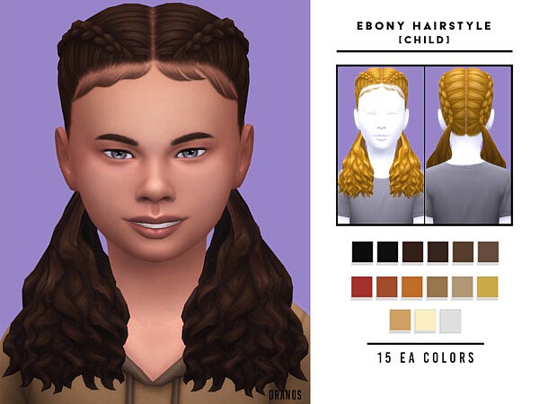 Ebony Hairstyle [Child] by OranosTR from TSR