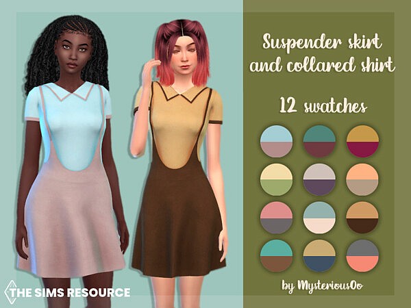 Suspender skirt and collared shirt by MysteriousOo from TSR