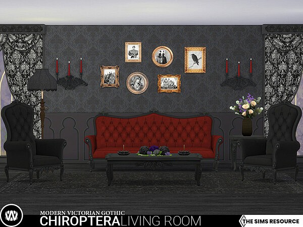 Modern Victorian Gothic   Chiroptera Living Room by wondymoon from TSR