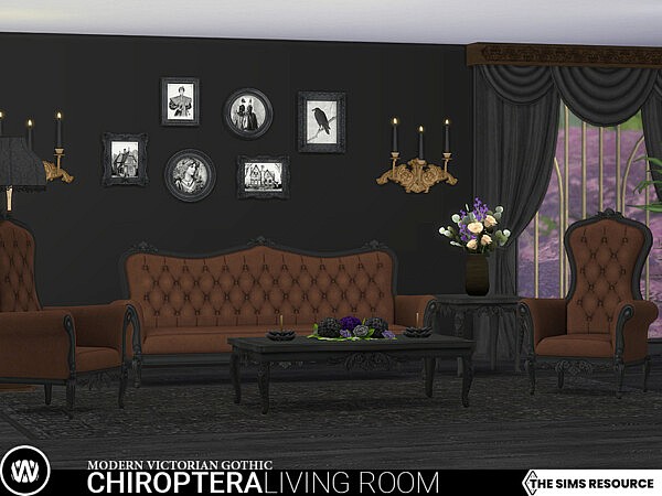 Modern Victorian Gothic   Chiroptera Living Room by wondymoon from TSR