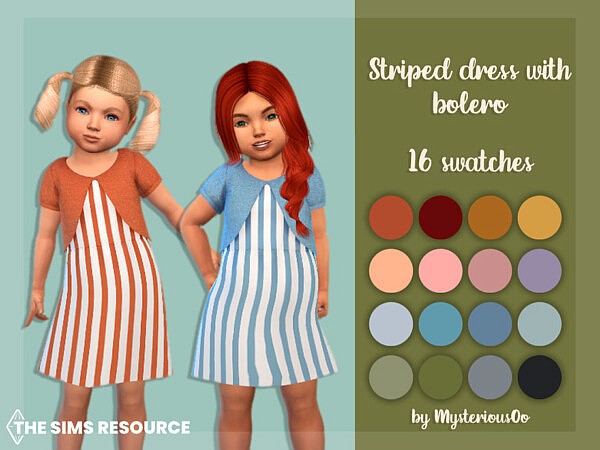 Striped dress with bolero by MysteriousOo from TSR