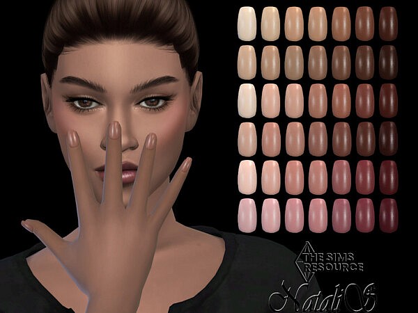 Natural palette short nails by NataliS from TSR