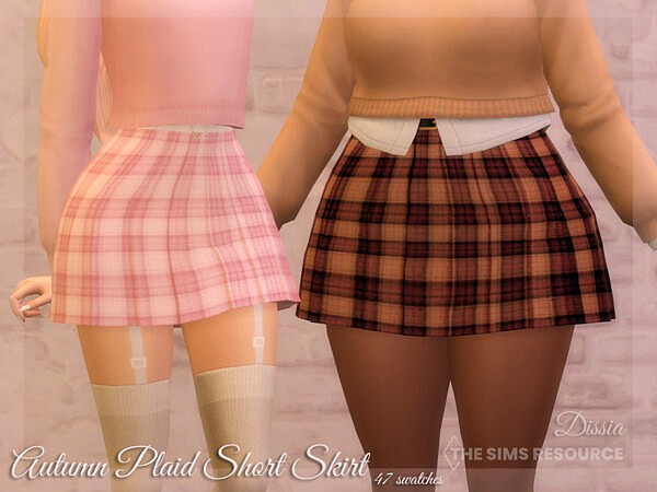 Autumn Short Plaid Skirt by Dissia from TSR