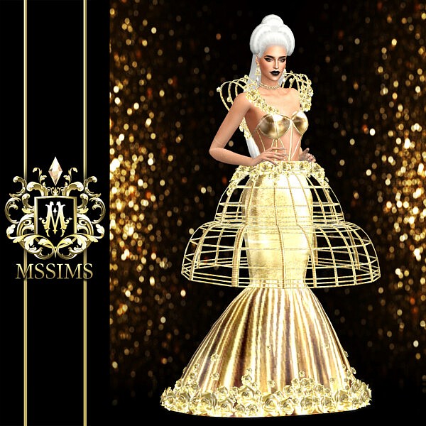 Roses Met Gala Sims 2021 Gown from MSSIMS