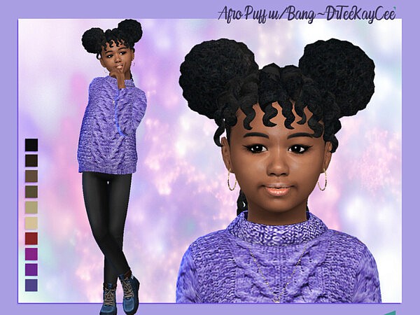 Afro Puffs with Twisty Bangs   Child by drteekaycee from TSR
