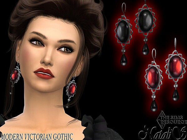 Modern Victorian Gothic Cabochon earrings by NataliS from TSR
