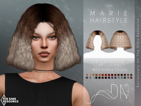 Marie Hairstyle with Curly Ombre Add on by DarkNighTt from TSR