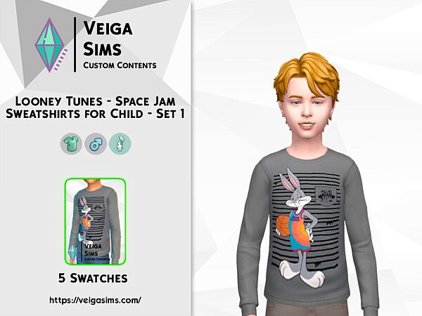 Space Jam Sweatshirts for Child   Set 1 by David Mtv from TSR