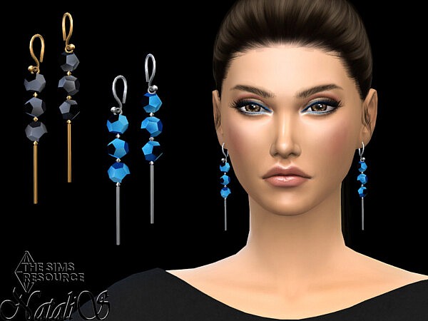 Faceted beads stick drop earrings by NataliS from TSR