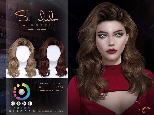Wavy hair (Tyra) by S Club from TSR