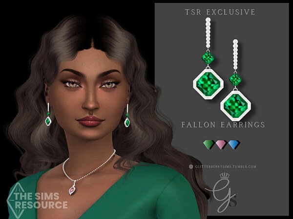 Emerald Earrings by Glitterberryfly from TSR