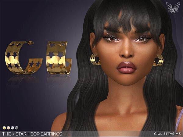 Thick Star Hoop Earrings by feyona from TSR
