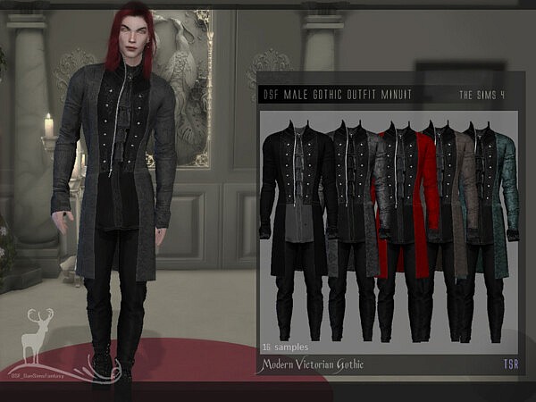 Modern Victorian Gothic  Male gothic outfit Minuit by DanSimsFantasy from TSR
