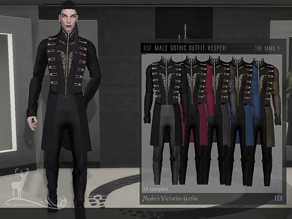 Modern Victorian Gothic  Male gothic outfit Vesperi by DanSimsFantasy from TSR